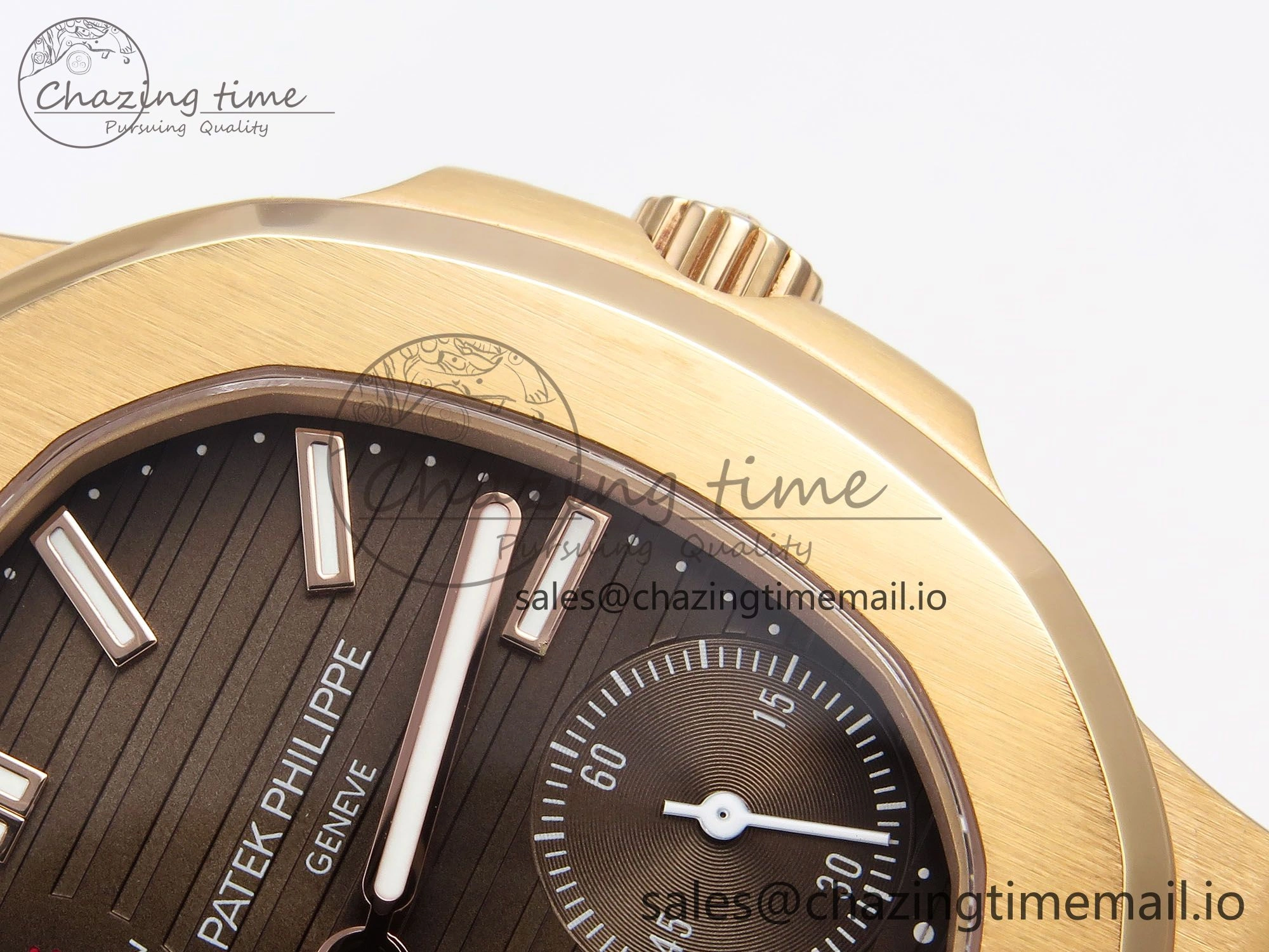 CUSTOM MODDED NAUTILUS 5712 1R SWF 1:1 Edition Brown Dial On RG Bracelet PPM240 Super Clone
