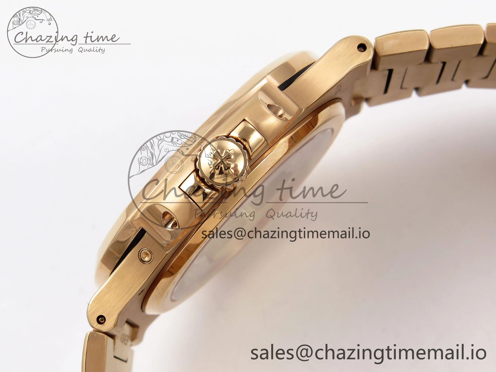CUSTOM MODDED NAUTILUS 5712 1R SWF 1:1 Edition Brown Dial On RG Bracelet PPM240 Super Clone
