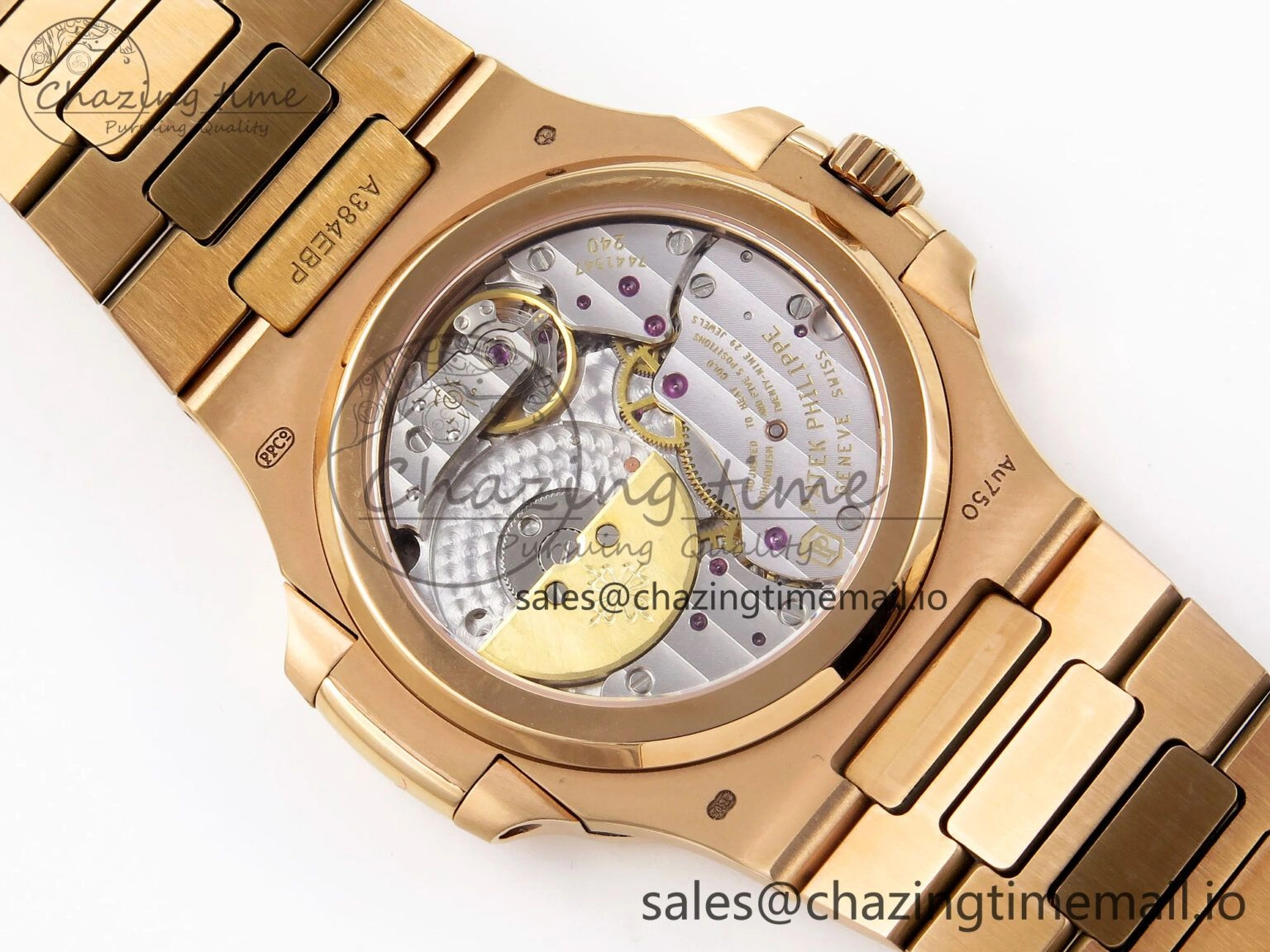 CUSTOM MODDED NAUTILUS 5712 1R SWF 1:1 Edition Brown Dial On RG Bracelet PPM240 Super Clone