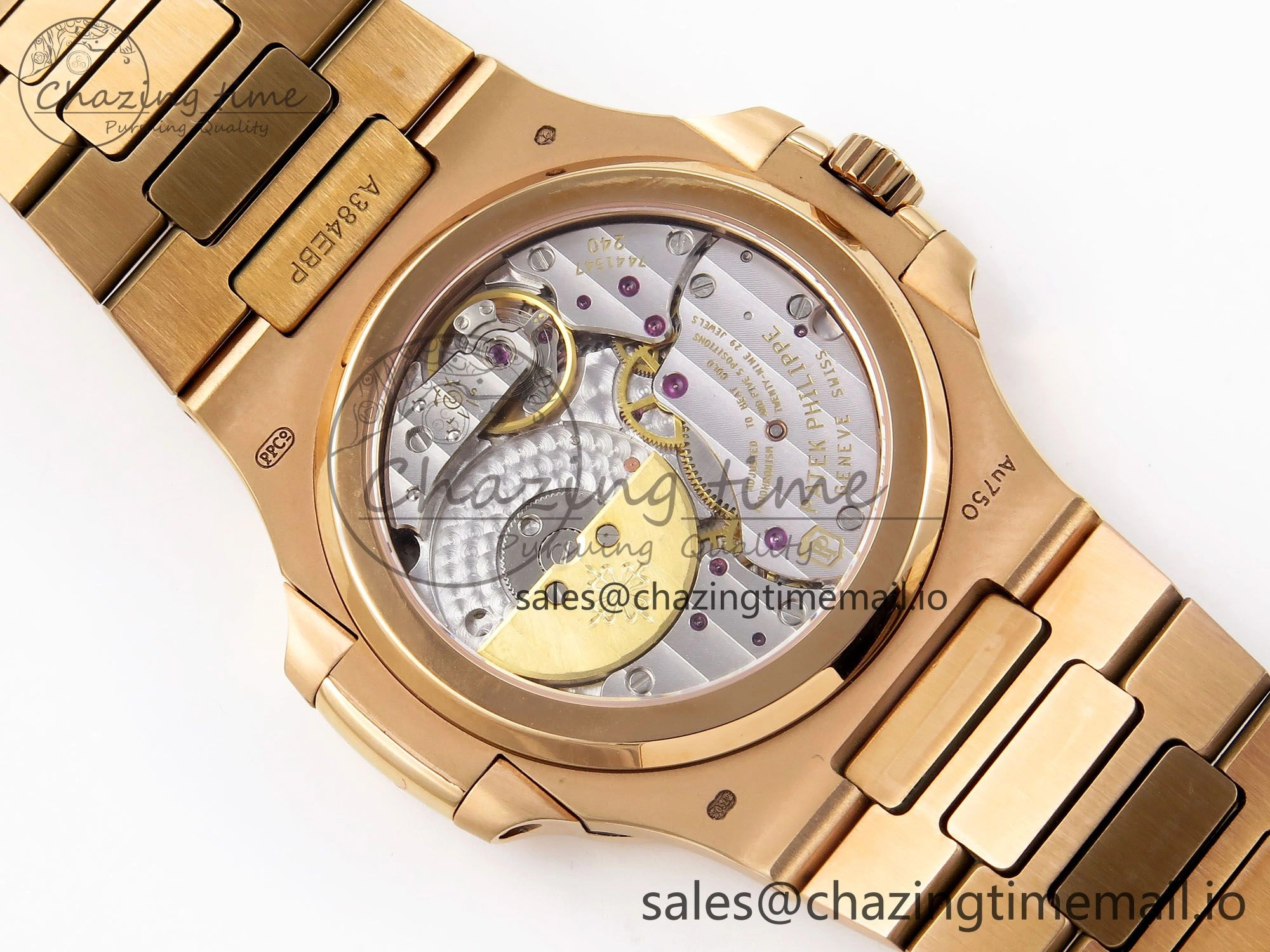CUSTOM MODDED NAUTILUS 5712 1R SWF 1:1 Edition Brown Dial On RG Bracelet PPM240 Super Clone
