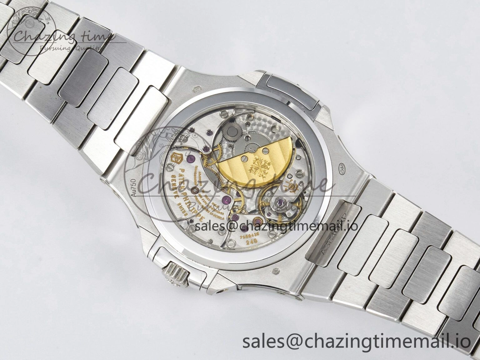 CUSTOM MODDED NAUTILUS 5740 1G Perpetual Calendar PPM 1:1 BEST EDITION BLUE DIAL ON SS BRACELET PPM240 Q SUPER CLONE MOVEMENT