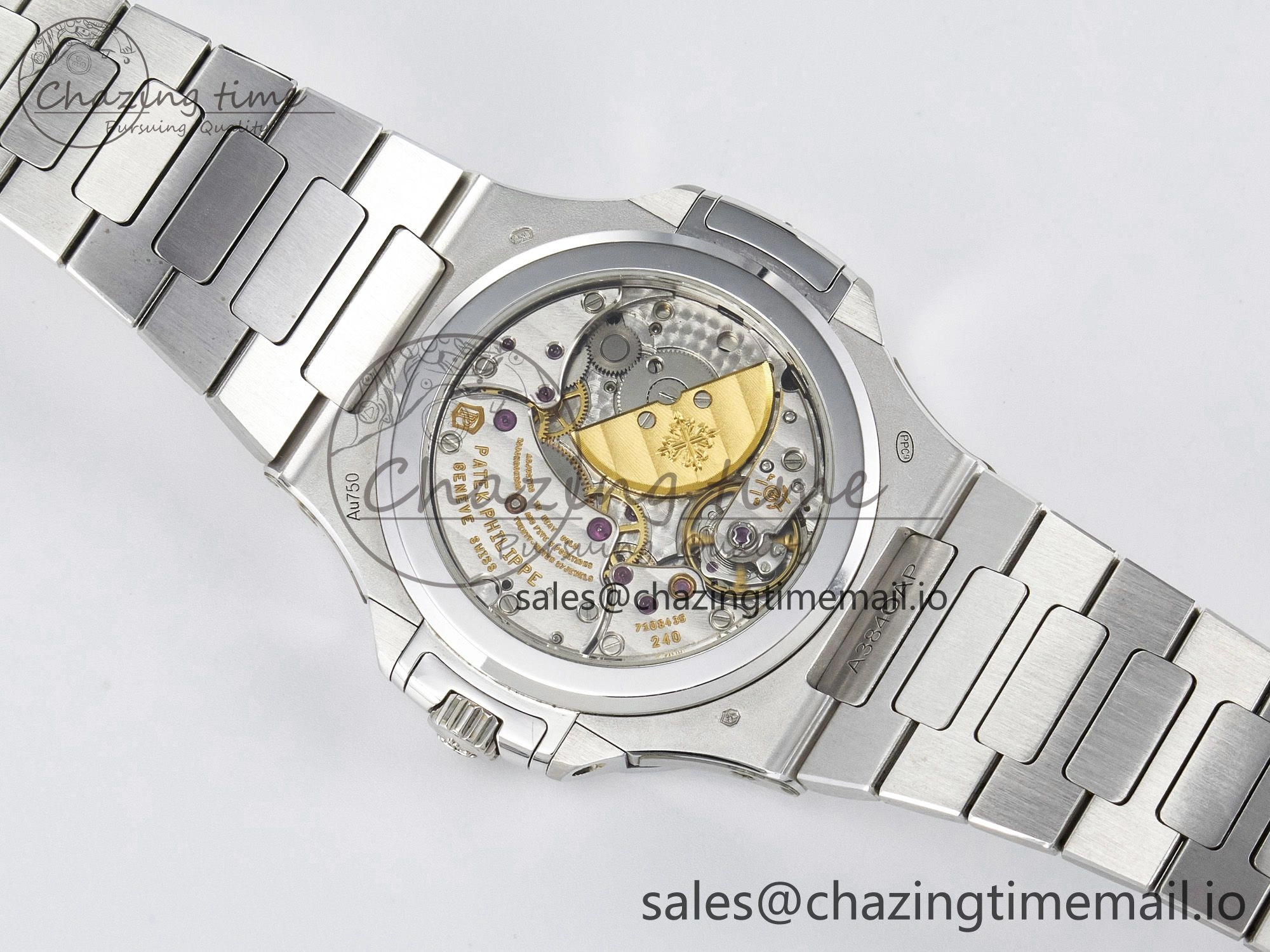 CUSTOM MODDED NAUTILUS 5740 1G Perpetual Calendar PPM 1:1 BEST EDITION BLUE DIAL ON SS BRACELET PPM240 Q SUPER CLONE MOVEMENT