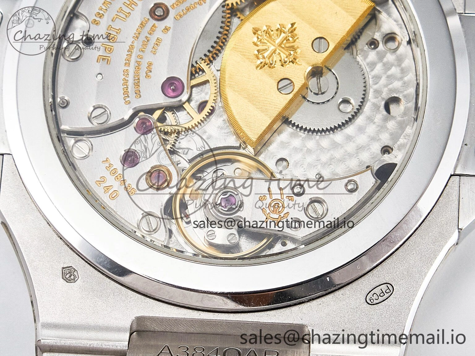 CUSTOM MODDED NAUTILUS 5740 1G Perpetual Calendar PPM 1:1 BEST EDITION BLUE DIAL ON SS BRACELET PPM240 Q SUPER CLONE MOVEMENT