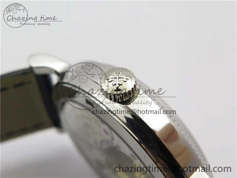 Calatrava 5120 SS TWF Best Edition White Dial on Black Leather Strap A240 (Free Bracelet)