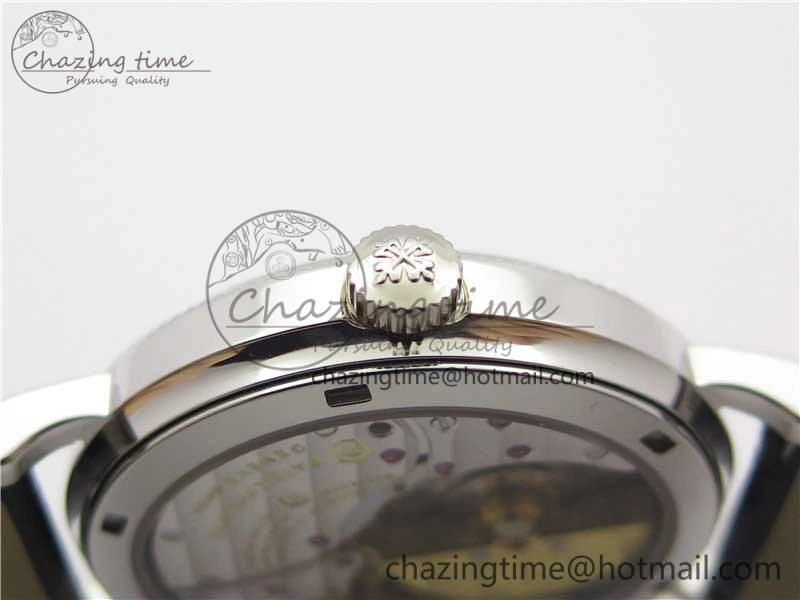 Calatrava 5120 SS TWF Best Edition White Dial on Black Leather Strap A240 (Free Bracelet)
