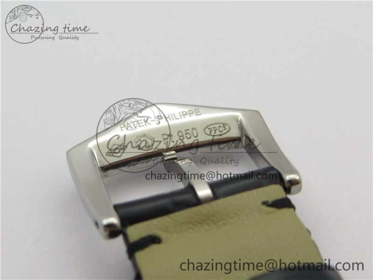 Calatrava 5120 SS TWF Best Edition White Dial on Black Leather Strap A240 (Free Bracelet)