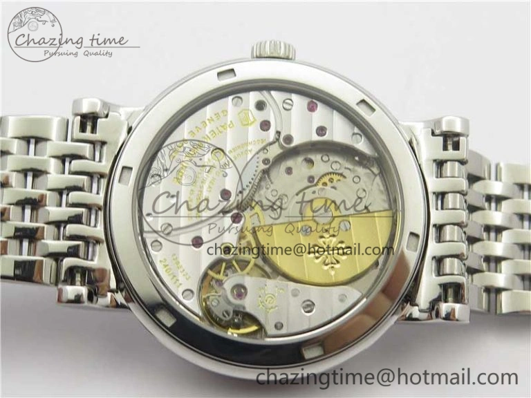 Calatrava 5120 SS TWF Best Edition White Dial on SS Bracelet A240 (Free Leather)