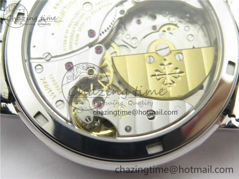 Calatrava 5120 SS TWF Best Edition White Dial on SS Bracelet A240 (Free Leather)