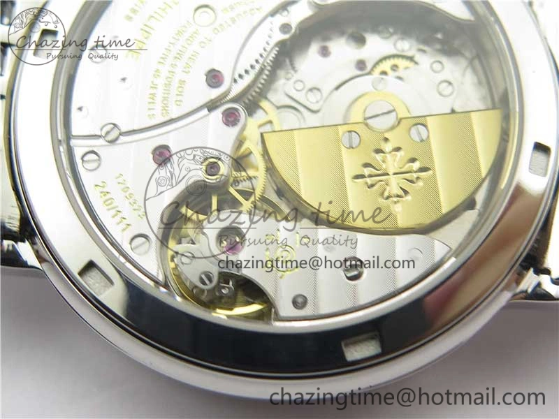 Calatrava 5120 SS TWF Best Edition White Dial on SS Bracelet A240 (Free Leather)