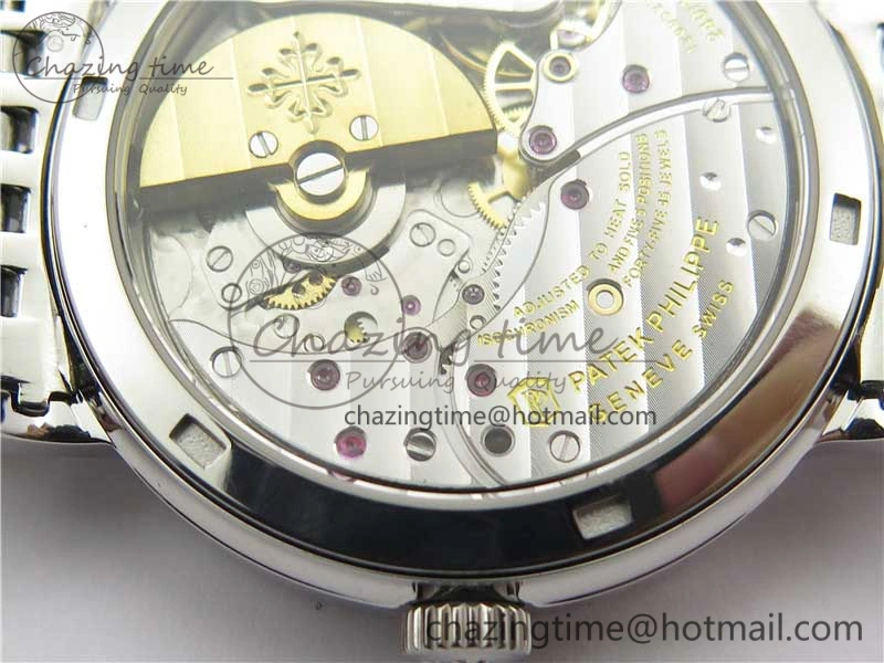 Calatrava 5120 SS TWF Best Edition White Dial on SS Bracelet A240 (Free Leather)