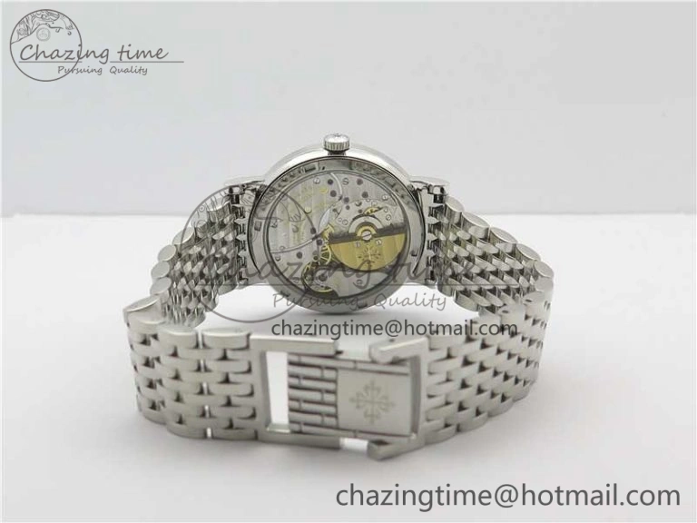 Calatrava 5120 SS TWF Best Edition White Dial on SS Bracelet A240 (Free Leather)
