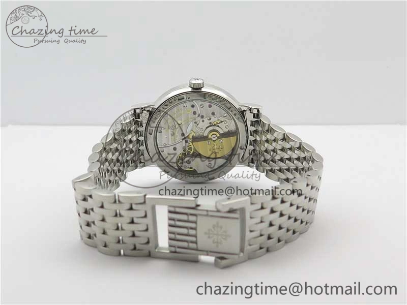 Calatrava 5120 SS TWF Best Edition White Dial on SS Bracelet A240 (Free Leather)