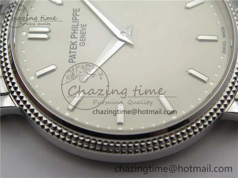 Calatrava 5120 SS TWF Best Edition White Dial on SS Bracelet A240 (Free Leather)
