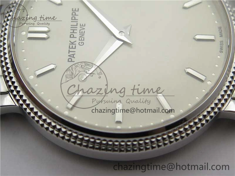 Calatrava 5120 SS TWF Best Edition White Dial on SS Bracelet A240 (Free Leather)
