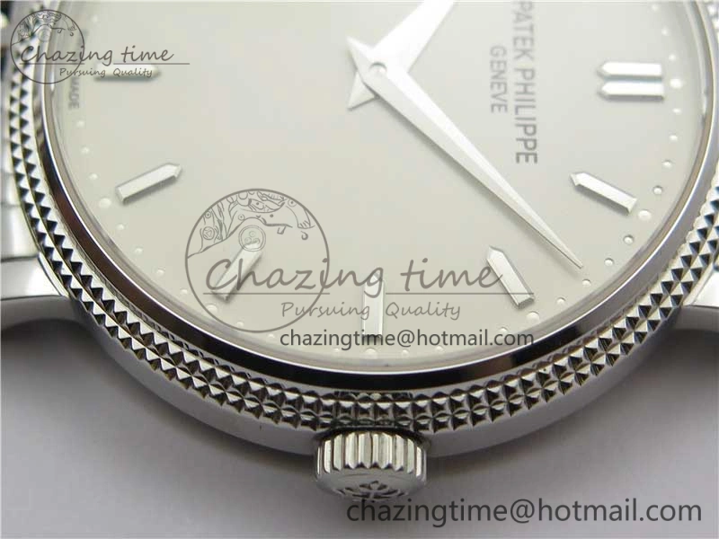 Calatrava 5120 SS TWF Best Edition White Dial on SS Bracelet A240 (Free Leather)