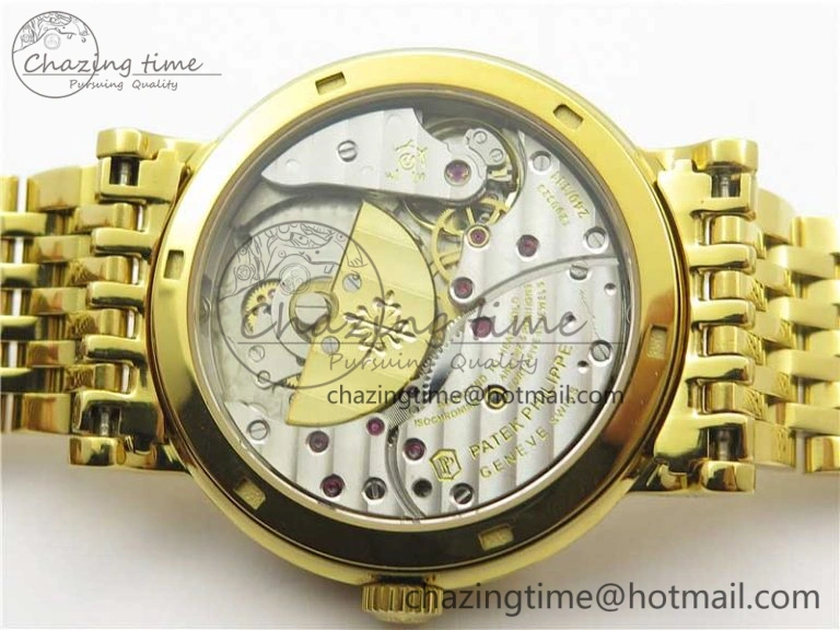 Calatrava 5120 YG TWF Best Edition White Dial on YG Bracelet A240 (Free Leather)