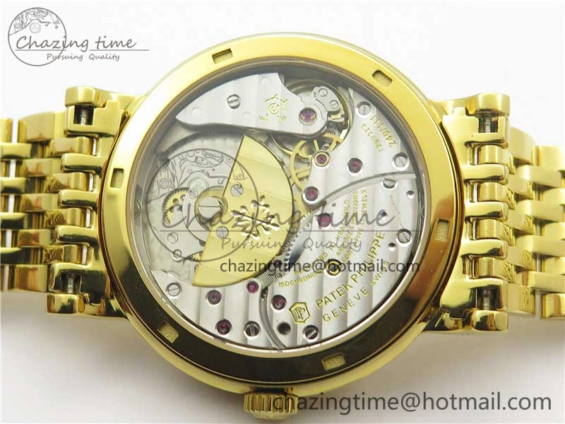 Calatrava 5120 YG TWF Best Edition White Dial on YG Bracelet A240 (Free Leather)