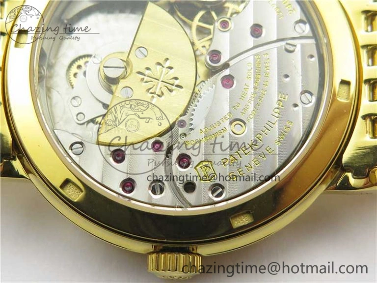 Calatrava 5120 YG TWF Best Edition White Dial on YG Bracelet A240 (Free Leather)