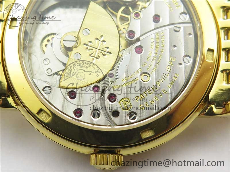 Calatrava 5120 YG TWF Best Edition White Dial on YG Bracelet A240 (Free Leather)