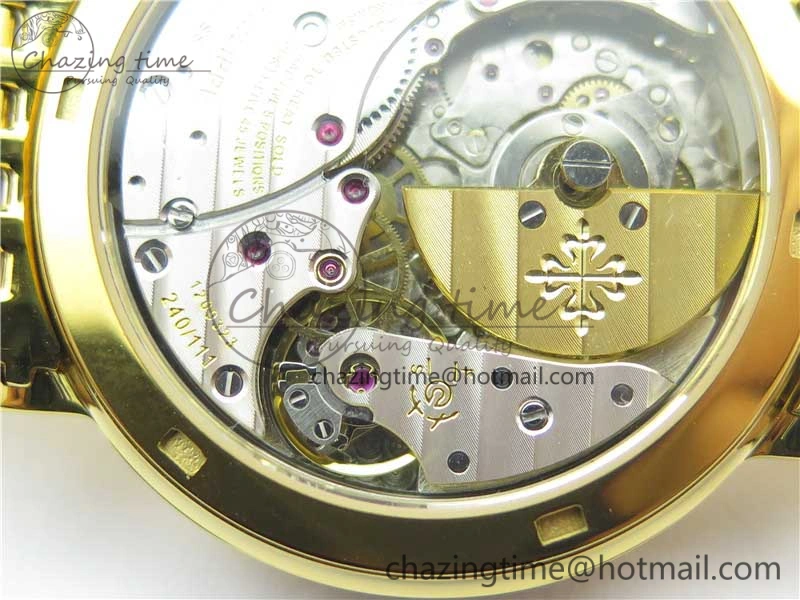 Calatrava 5120 YG TWF Best Edition White Dial on YG Bracelet A240 (Free Leather)