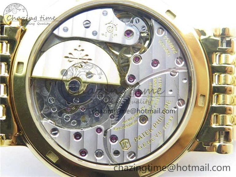 Calatrava 5120 YG TWF Best Edition White Dial on YG Bracelet A240 (Free Leather)
