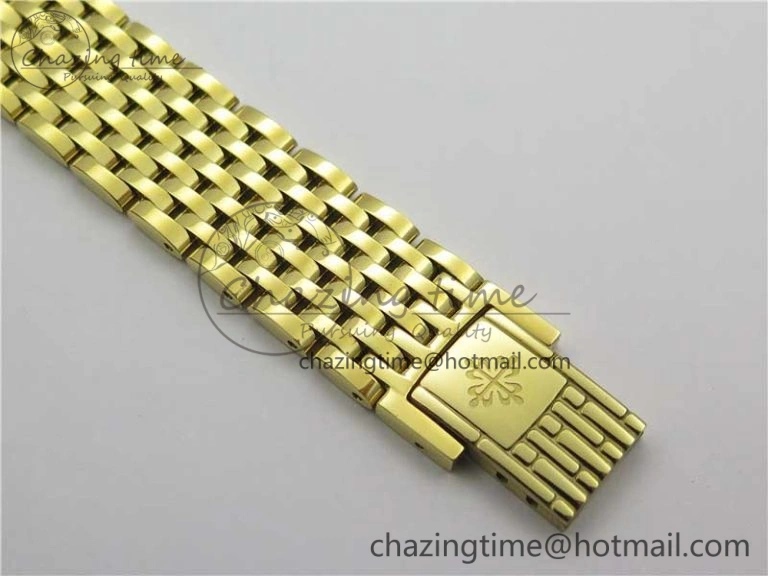 Calatrava 5120 YG TWF Best Edition White Dial on YG Bracelet A240 (Free Leather)