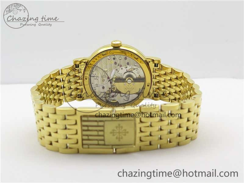 Calatrava 5120 YG TWF Best Edition White Dial on YG Bracelet A240 (Free Leather)