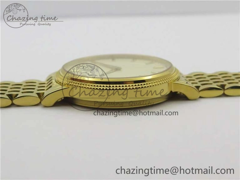 Calatrava 5120 YG TWF Best Edition White Dial on YG Bracelet A240 (Free Leather)