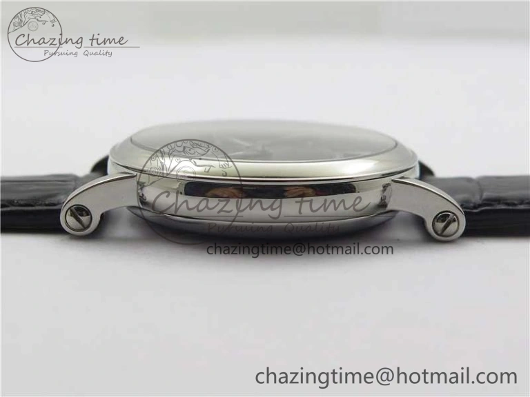 Calatrava 5153 SS ZF 1:1 Best Edition Black Dial on Black Leather Strap A324CS