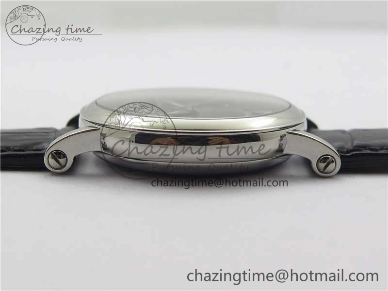 Calatrava 5153 SS ZF 1:1 Best Edition Black Dial on Black Leather Strap A324CS
