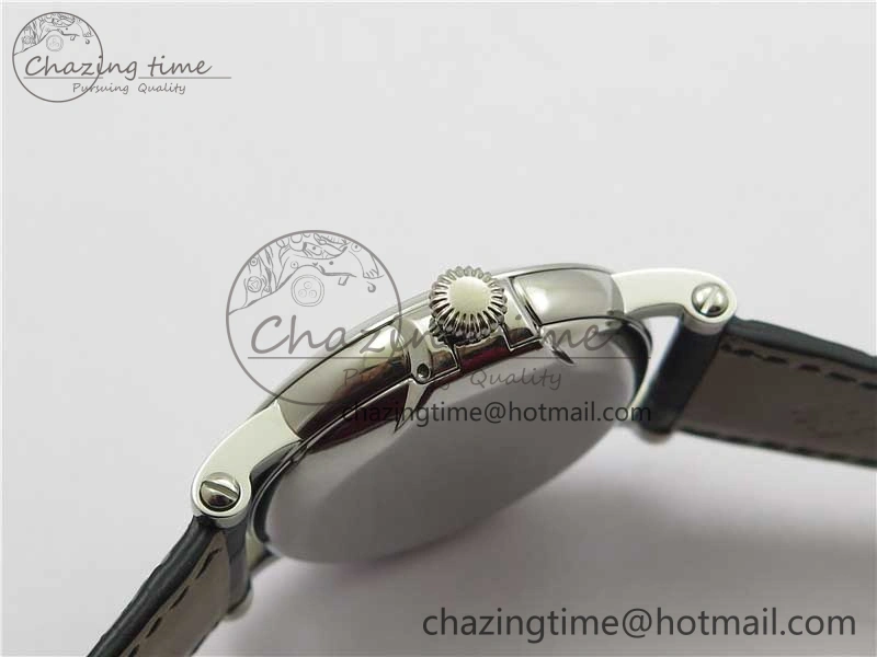 Calatrava 5153 SS ZF 1:1 Best Edition Black Dial on Black Leather Strap A324CS