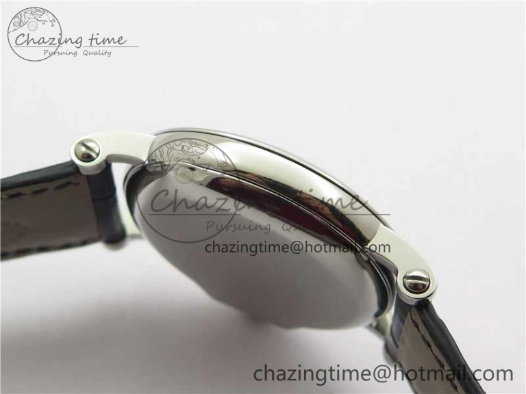 Calatrava 5153 SS ZF 1:1 Best Edition Black Dial on Black Leather Strap A324CS