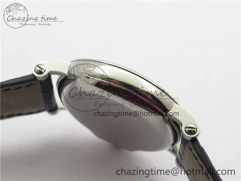 Calatrava 5153 SS ZF 1:1 Best Edition Black Dial on Black Leather Strap A324CS