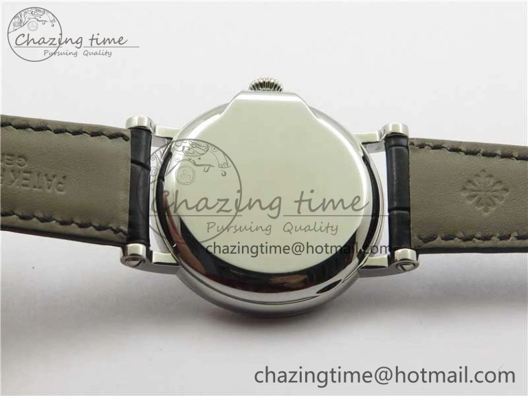 Calatrava 5153 SS ZF 1:1 Best Edition Black Dial on Black Leather Strap A324CS