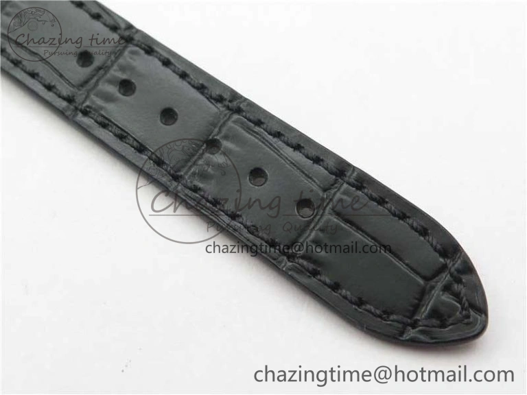 Calatrava 5153 SS ZF 1:1 Best Edition Black Dial on Black Leather Strap A324CS