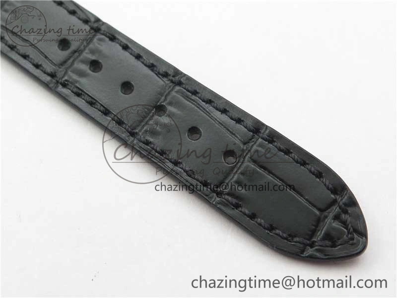 Calatrava 5153 SS ZF 1:1 Best Edition Black Dial on Black Leather Strap A324CS