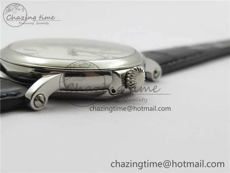 Calatrava 5153 SS ZF 1:1 Best Edition White Dial on Black Leather Strap A324CS