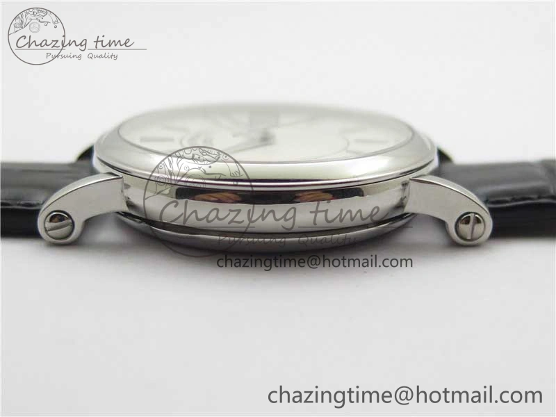 Calatrava 5153 SS ZF 1:1 Best Edition White Dial on Black Leather Strap A324CS
