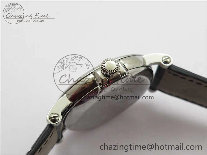 Calatrava 5153 SS ZF 1:1 Best Edition White Dial on Black Leather Strap A324CS