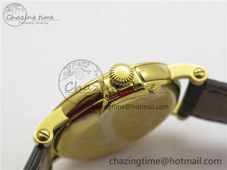 Calatrava 5153 YG ZF 1:1 Best Edition White Dial on Brown Leather Strap A324CS