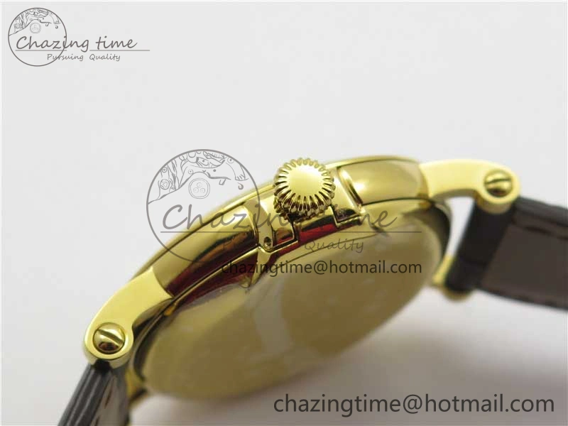 Calatrava 5153 YG ZF 1:1 Best Edition White Dial on Brown Leather Strap A324CS