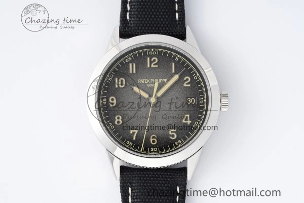 Calatrava 5226G SS HKF 1:1 Best Edition Gray Rock Dial on Black Nylon Strap 330CS