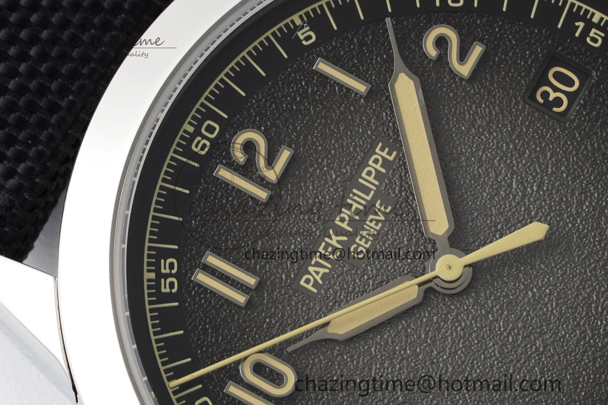 Calatrava 5226G SS HKF 1:1 Best Edition Gray Rock Dial on Black Nylon Strap 330CS