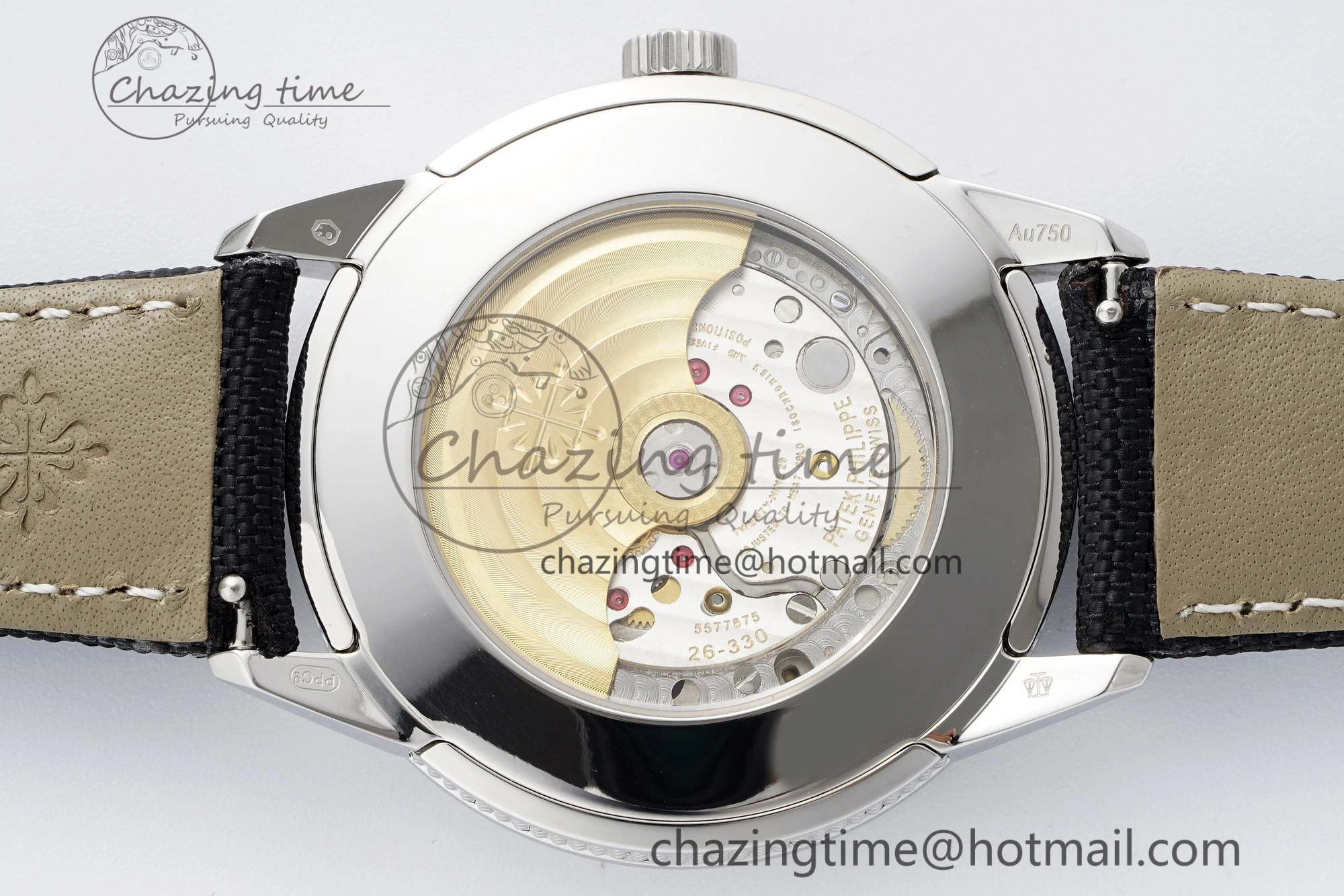 Calatrava 5226G SS HKF 1:1 Best Edition Gray Rock Dial on Black Nylon Strap 330CS