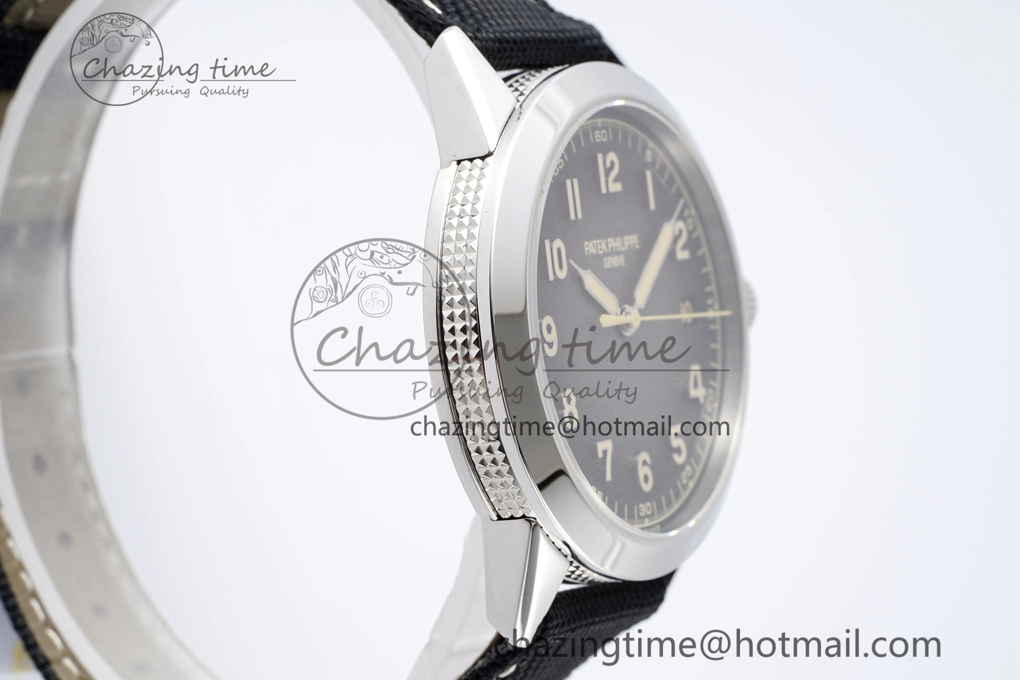 Calatrava 5226G SS HKF 1:1 Best Edition Gray Rock Dial on Black Nylon Strap 330CS