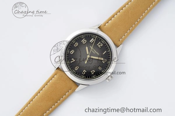 Calatrava 5226G SS HKF 1:1 Best Edition Gray Rock Dial on Brown Leather Strap 330CS