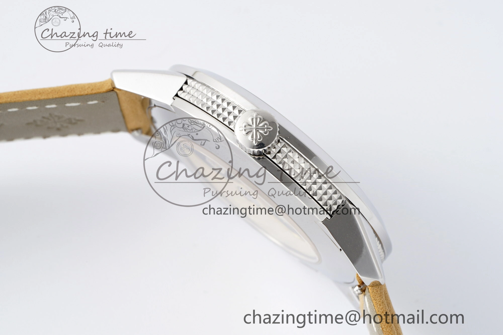 Calatrava 5226G SS HKF 1:1 Best Edition Gray Rock Dial on Brown Leather Strap 330CS