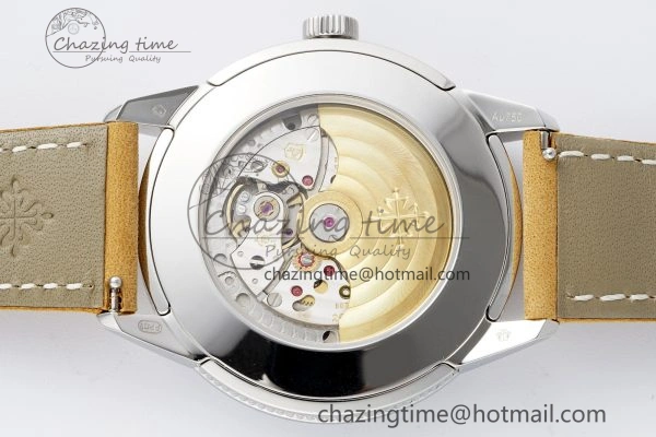 Calatrava 5226G SS HKF 1:1 Best Edition Gray Rock Dial on Brown Leather Strap 330CS