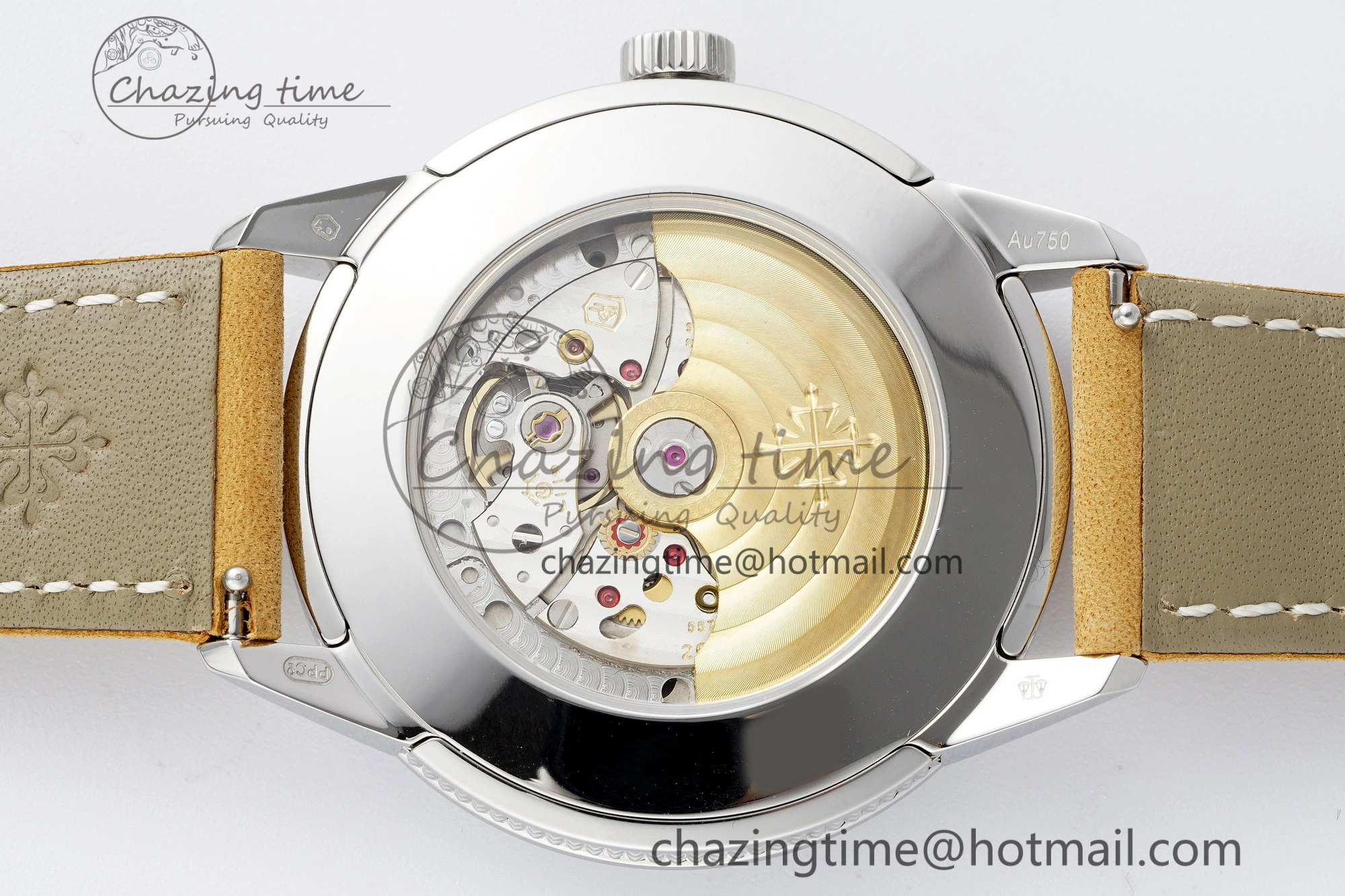 Calatrava 5226G SS HKF 1:1 Best Edition Gray Rock Dial on Brown Leather Strap 330CS
