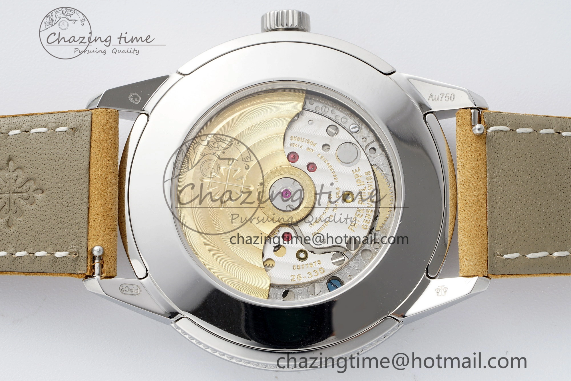 Calatrava 5226G SS HKF 1:1 Best Edition Gray Rock Dial on Brown Leather Strap 330CS